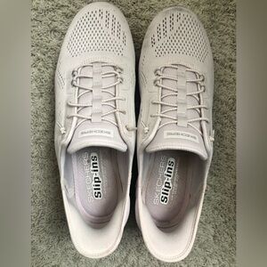 Skechers Slip-Ins Knit Lace-Up Sneakers - Light Gray